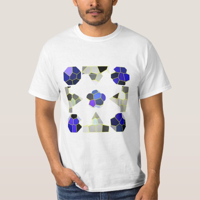 Extravagante Farbbilder, grau und blau T-Shirt (Vorderseite)