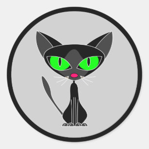 Extravagante Feline Black Cat Stickers