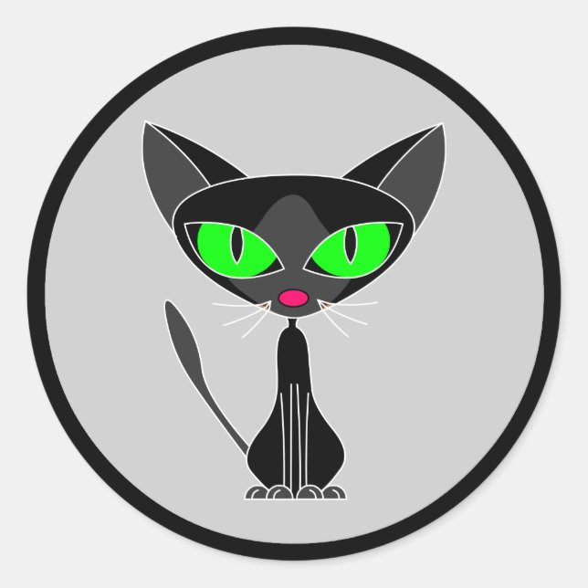 Extravagante Feline Black Cat Stickers (Vorderseite)
