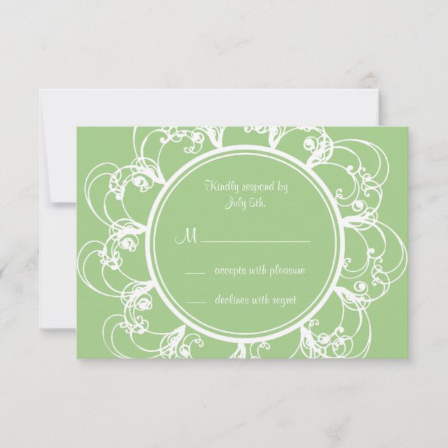 Extravagante florale UAWG (grün) RSVP Karte (Vorderseite)