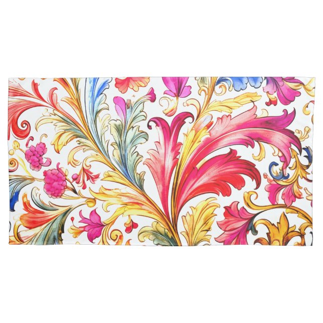 Extravagante florentinische Design Wasserfarben-Bl Kissenbezug (Vorderseite)