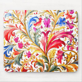 Extravagante florentinische Design Wasserfarben-Bl Mousepad