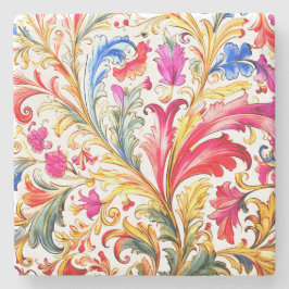 Extravagante florentinische Design Wasserfarben-Bl Steinuntersetzer