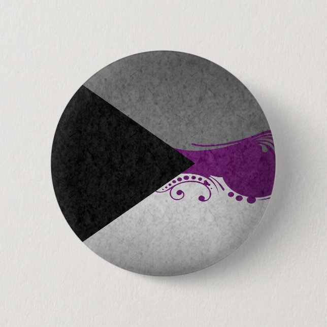Extravagante, geschwungene und wirbelnde Demisexua Button (Vorderseite)