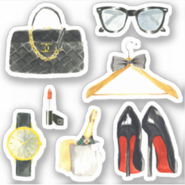 Extravagante Girly Purse Heelse Lipstick Planer Sp Aufkleber