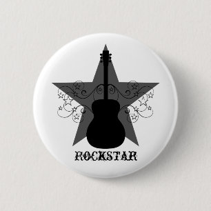 Extravagante Gitarren-Star-Wirbel-Taste, Schwarz Button