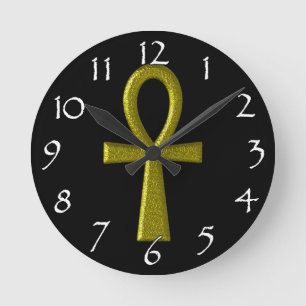 Extravagante Gold Ankh Wall Uhr