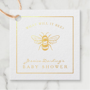 Extravagante Goldfolie, was es für eine Babydusche Geschenkanhänger