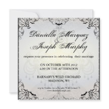 Extravagante Gothic Bats Halloween Hochzeitseinlad