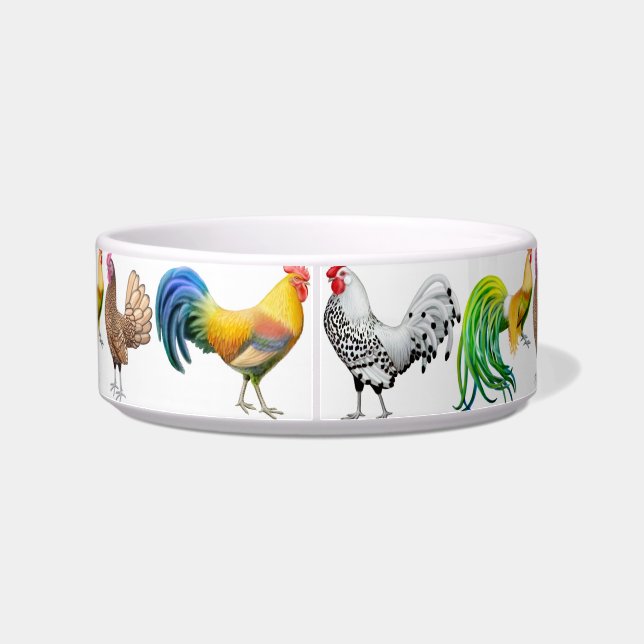 Extravagante Hahn-Huhn-Liebhaber-Haustier-Schüssel Napf (Rückseite)