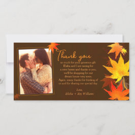 Extravagante Herbstmaple Hochzeit Danke Fotokarte