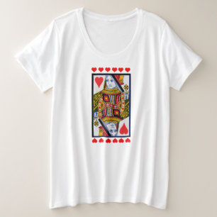 Extravagante Herzkönigin auf Karte Rotes Herz spie Große Größe T-Shirt