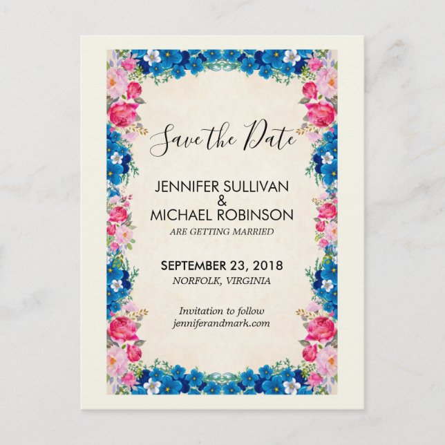 Extravagante Hochzeiten in Rosa und Blumen speiche Postkarte (Vorderseite)
