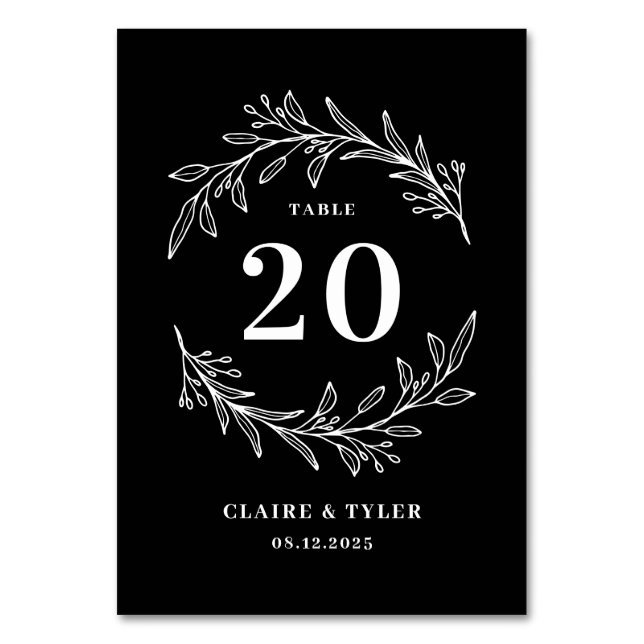 Extravagante Initial EDITABLE COLOR-Tischnummer Tischnummer (Vorderseite)