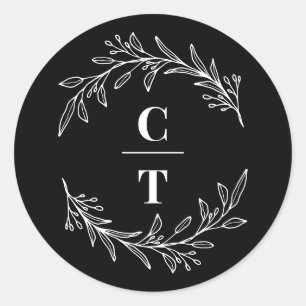 Extravagante Initials bearbeitbare Farbkleber für  Runder Aufkleber