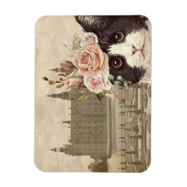 Extravagante Katze & Burg Magnet