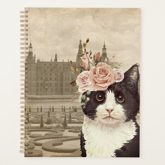 Extravagante Katze & Burg Planer (Vorderseite)