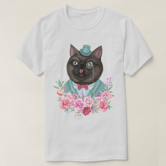 Extravagante Katze T-Shirt (Design vorne)