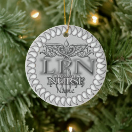 Extravagante Krankenschwester Caduceus LPN Keramik Ornament
