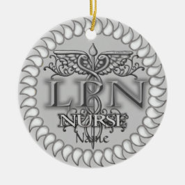 Extravagante Krankenschwester Caduceus LPN Keramik Ornament