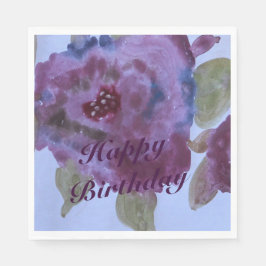 Extravagante Lila Rose Flower Napkins Serviette