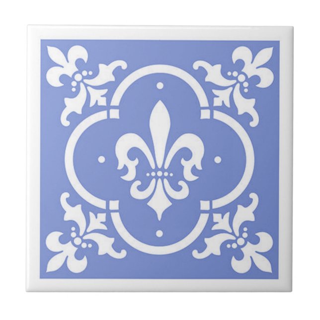 Extravagante Lilie Blue Fliese (Vorderseite)
