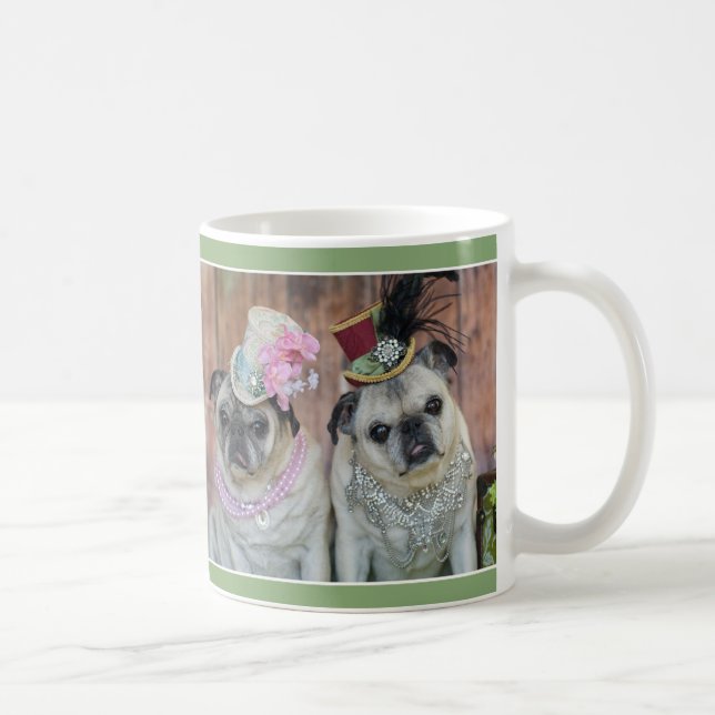 Extravagante Mädchen-Mops-Tasse Kaffeetasse (Rechts)