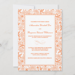 Extravagante Mandarine Hochzeitsreise Einladung