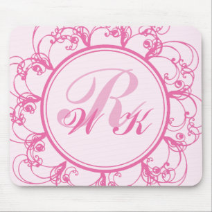 Extravagante mit Monogramm Mausunterlage Mousepad