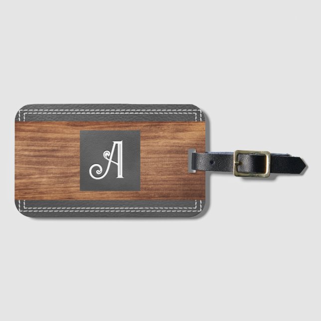 Extravagante Monogramm | Doppelgeheftes Leder | Ho Gepäckanhänger (Vorderseite (Horizontal))