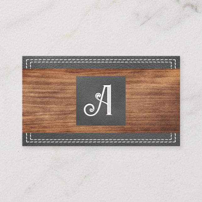 Extravagante Monogramm | Doppelgeheftes Leder | Ho Visitenkarte (Vorderseite)