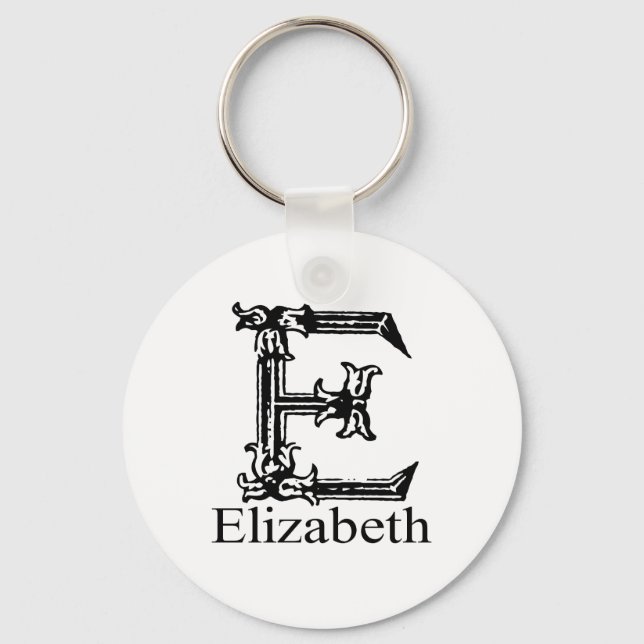 Extravagante Monogramm: Elizabeth Schlüsselanhänger (Vorderseite)