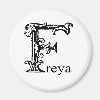 Extravagante Monogramm: Freya Magnet