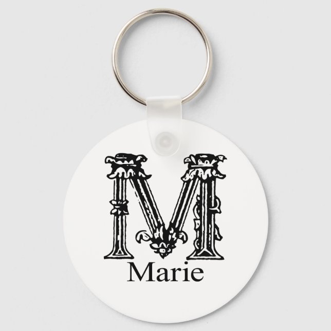 Extravagante Monogramm: Marie Schlüsselanhänger (Vorderseite)
