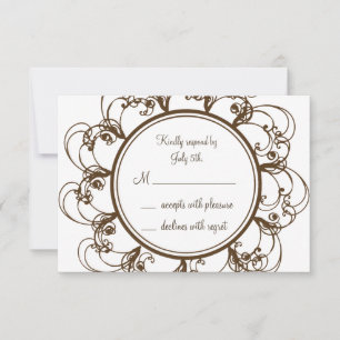 Extravagante Monogramm-UAWG (Schokolade) RSVP Karte