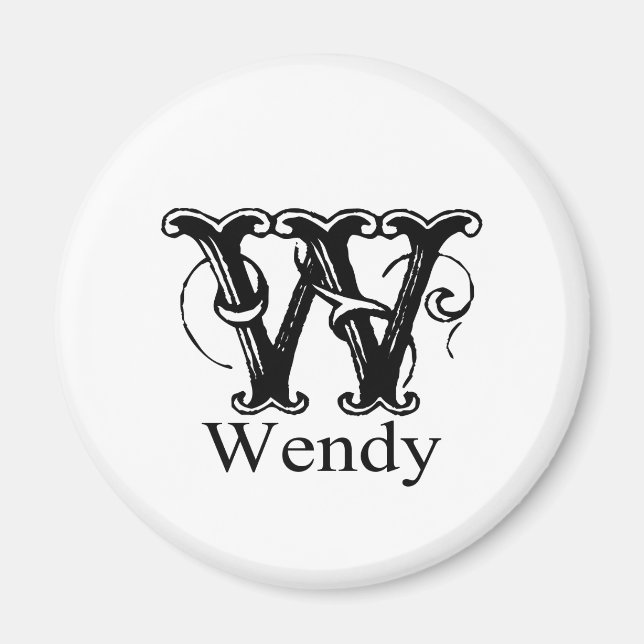 Extravagante Monogramm: Wendy Magnet (Vorne)