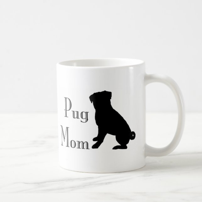 Extravagante Mops-Mama Kaffeetasse (Rechts)