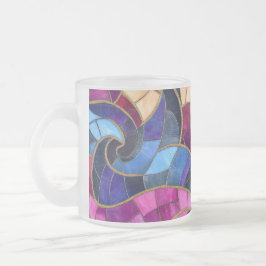Extravagante Mosaik-Tasse aus Mattiertem Glas Mattglastasse
