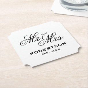 Extravagante Mr und Mrs Hochzeitsfeier Ticket Form Untersetzer