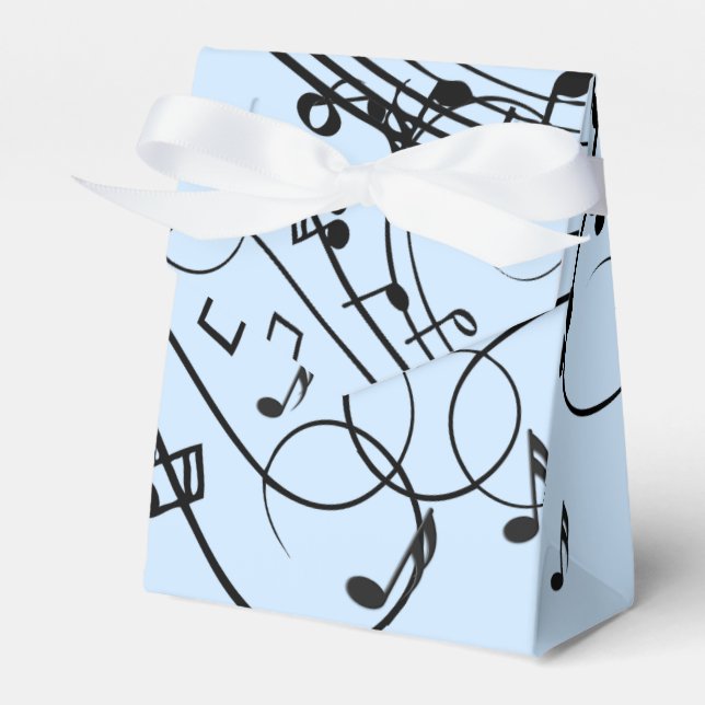 Extravagante Musiknoten Blau Geschenkschachtel (Vorderseite)
