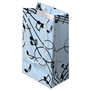 Extravagante Musiknoten Blau Kleine Geschenktüte