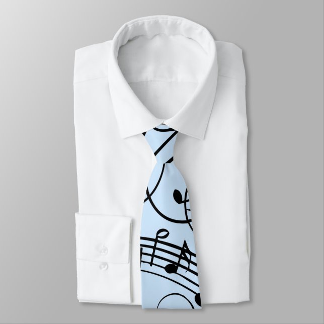 Extravagante Musiknoten Blau Krawatte (Gebunden)