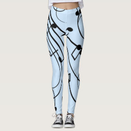 Extravagante Musiknoten Blau Leggings