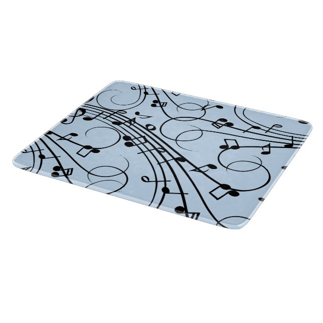 Extravagante Musiknoten Blau Schneidebrett (Ecke)
