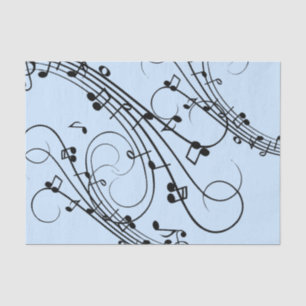 Extravagante Musiknoten Blau Seidenpapier