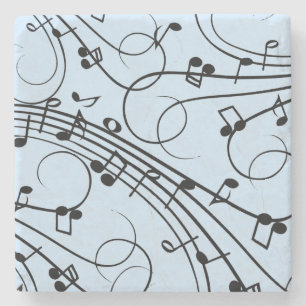 Extravagante Musiknoten Blau Steinuntersetzer