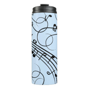 Extravagante Musiknoten Blau Thermosbecher