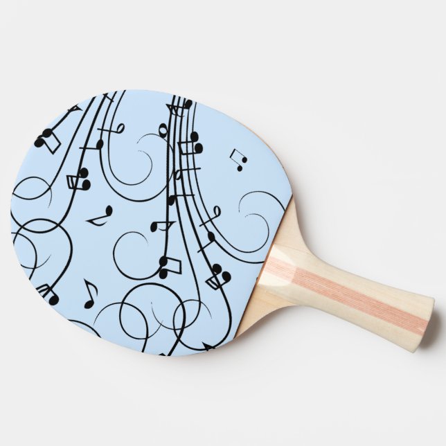 Extravagante Musiknoten Blau Tischtennis Schläger (Seitenansicht)