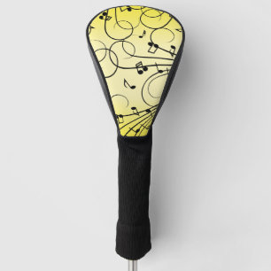 Extravagante Musiknoten gelb Golf Headcover