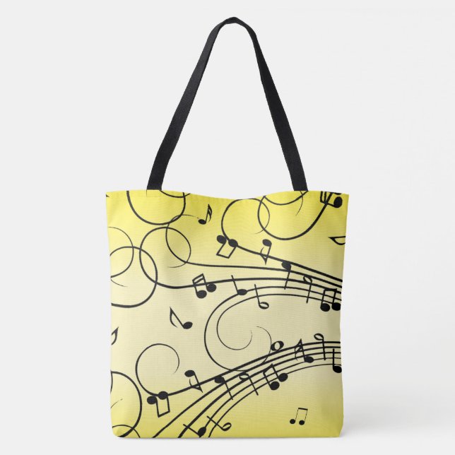 Extravagante Musiknoten gelb Tasche (Rückseite)